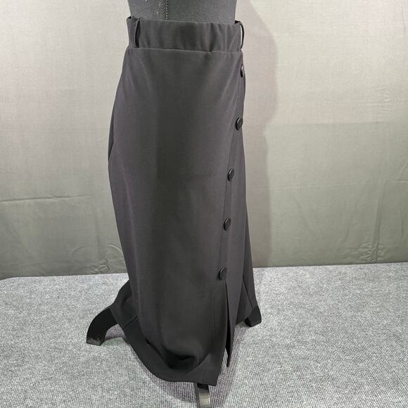 Joseph Ribkoff Skirt Women’s L Pencil Button Midi Asymmetrical Academia Black - Picture 4 of 12
